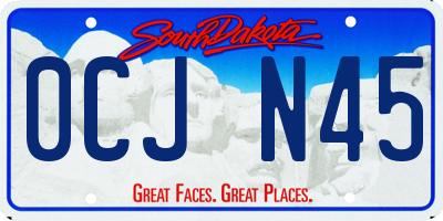 SD license plate 0CJN45