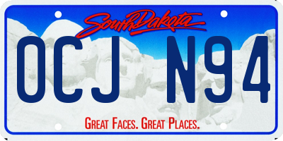 SD license plate 0CJN94