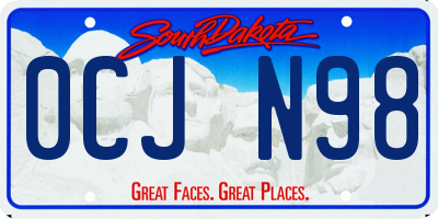 SD license plate 0CJN98