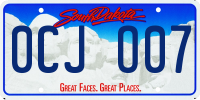 SD license plate 0CJO07