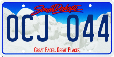 SD license plate 0CJO44
