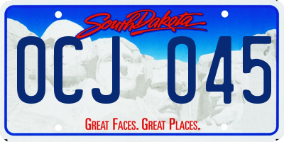 SD license plate 0CJO45