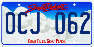 SD license plate 0CJO62