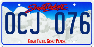 SD license plate 0CJO76