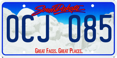 SD license plate 0CJO85