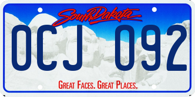 SD license plate 0CJO92