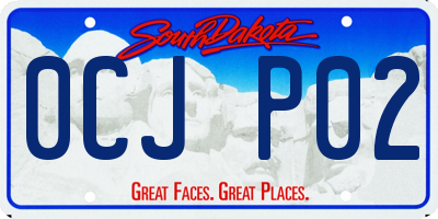 SD license plate 0CJP02