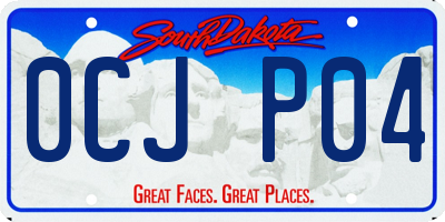 SD license plate 0CJP04