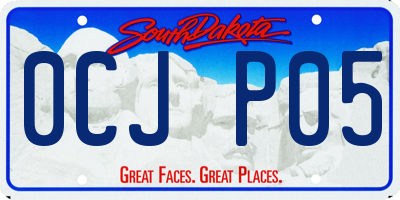 SD license plate 0CJP05