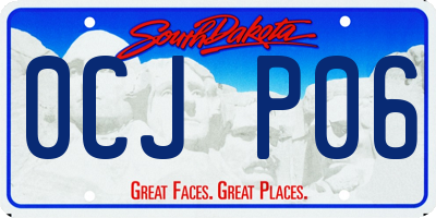 SD license plate 0CJP06