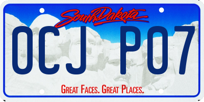 SD license plate 0CJP07