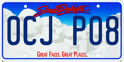 SD license plate 0CJP08