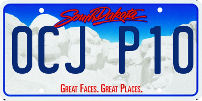 SD license plate 0CJP10