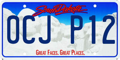 SD license plate 0CJP12