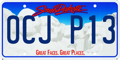 SD license plate 0CJP13