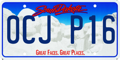 SD license plate 0CJP16