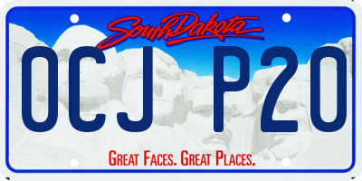 SD license plate 0CJP20