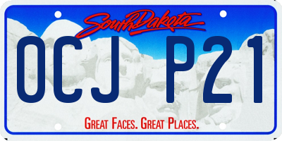 SD license plate 0CJP21