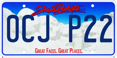SD license plate 0CJP22