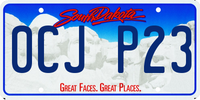 SD license plate 0CJP23