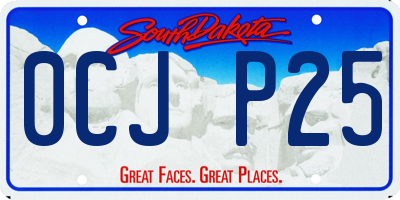 SD license plate 0CJP25