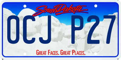 SD license plate 0CJP27