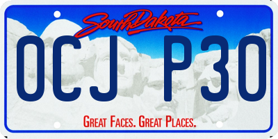 SD license plate 0CJP30
