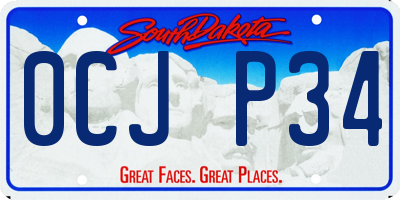 SD license plate 0CJP34