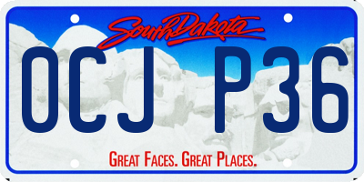 SD license plate 0CJP36