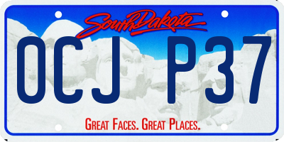 SD license plate 0CJP37