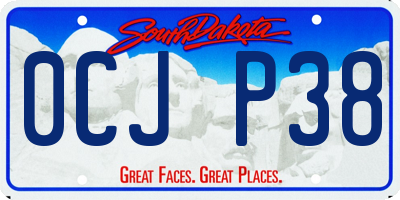 SD license plate 0CJP38