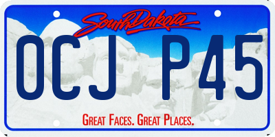 SD license plate 0CJP45
