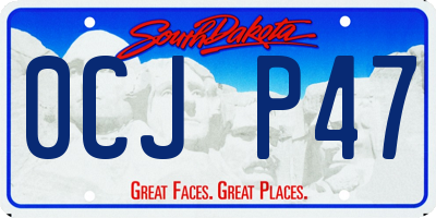 SD license plate 0CJP47