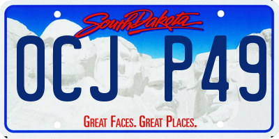 SD license plate 0CJP49