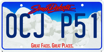 SD license plate 0CJP51