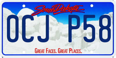 SD license plate 0CJP58