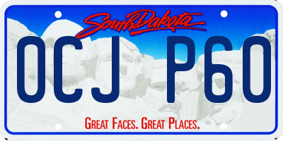 SD license plate 0CJP60