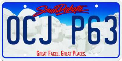 SD license plate 0CJP63