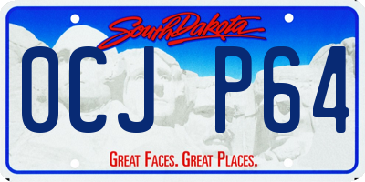 SD license plate 0CJP64