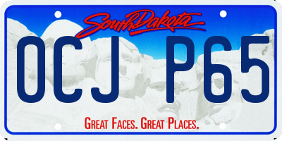SD license plate 0CJP65