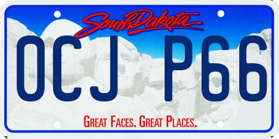 SD license plate 0CJP66