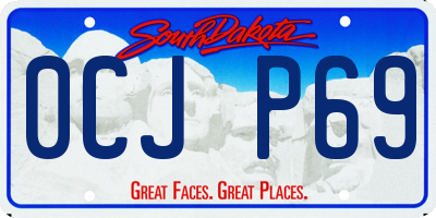 SD license plate 0CJP69