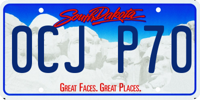 SD license plate 0CJP70