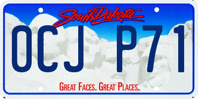 SD license plate 0CJP71