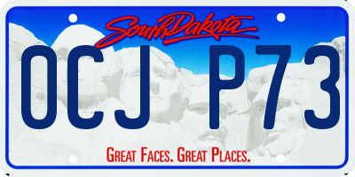 SD license plate 0CJP73