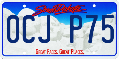 SD license plate 0CJP75
