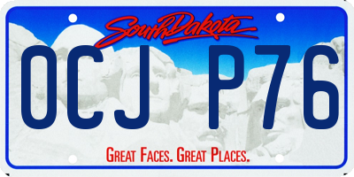 SD license plate 0CJP76