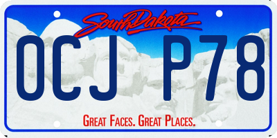 SD license plate 0CJP78