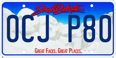 SD license plate 0CJP80