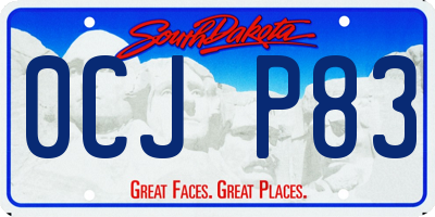 SD license plate 0CJP83